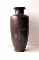 JAPANESE BONZE VASE, STAG, Silver, Shakudo 19th 33.5 cm signed ORDER INQUIRE