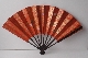 JAPANESE FAN red gold 28.7 cm. foto 2
